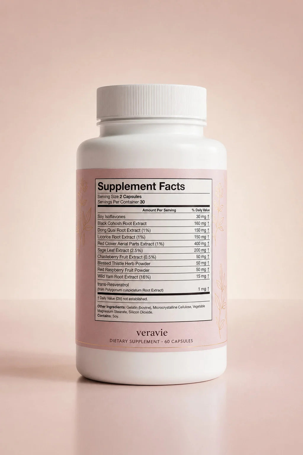 Supplement facts on the bottle